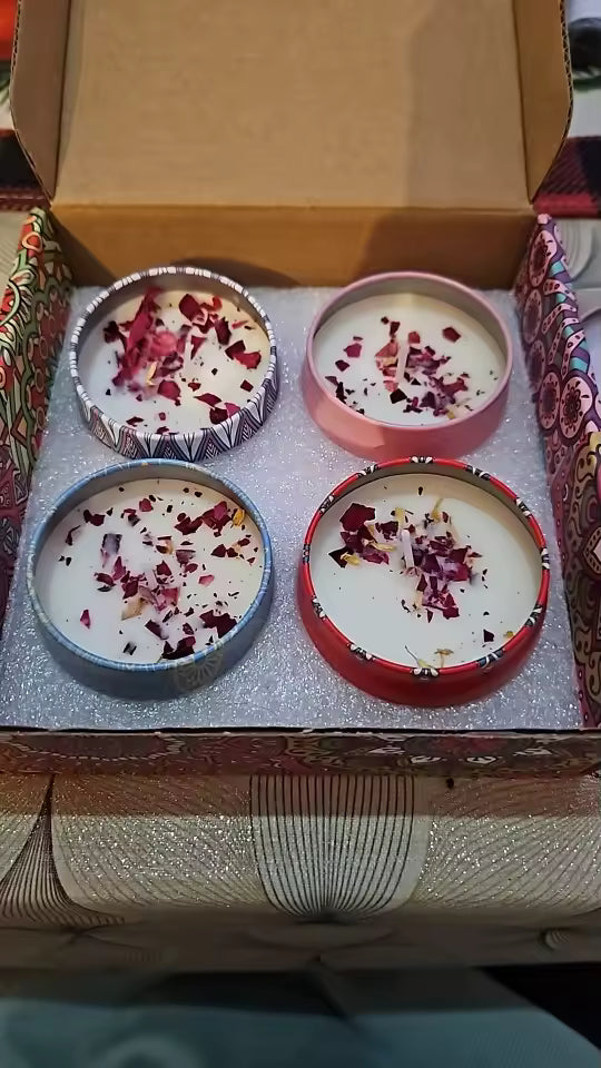 4-Piece Luxury Scented Candle Set – Romantic Collection