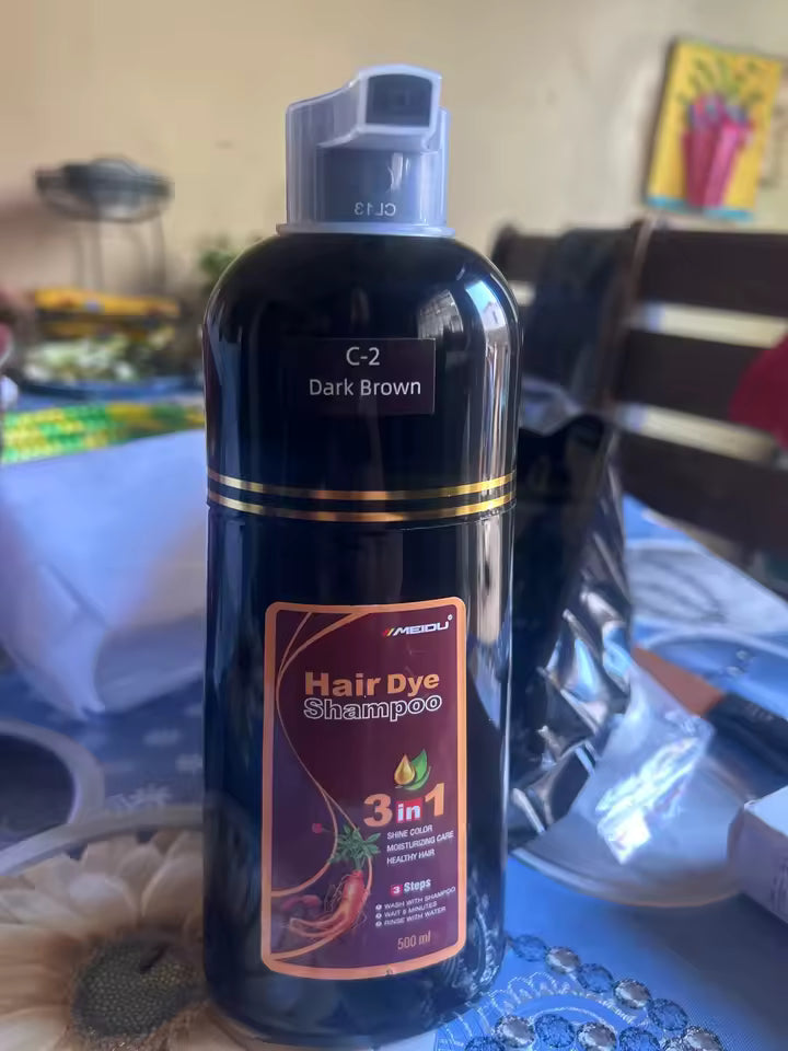 3-in-1 Instant Hair Color Shampoo – Natural Black & Fashion Shades (500ml)