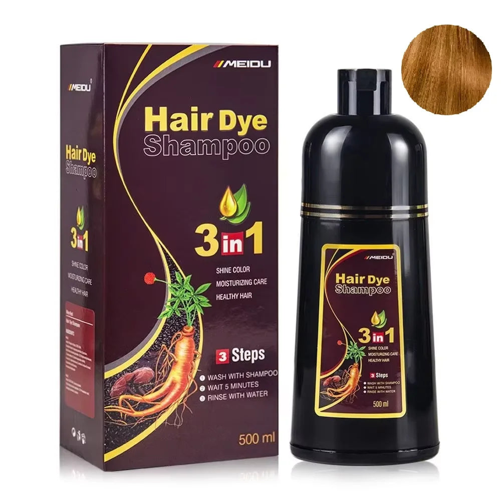 3-in-1 Instant Hair Color Shampoo – Natural Black & Fashion Shades (500ml)
