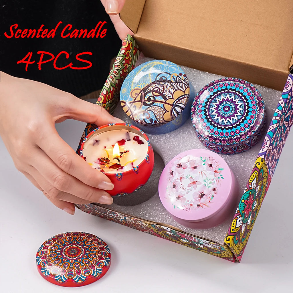 4-Piece Luxury Scented Candle Set – Romantic Collection