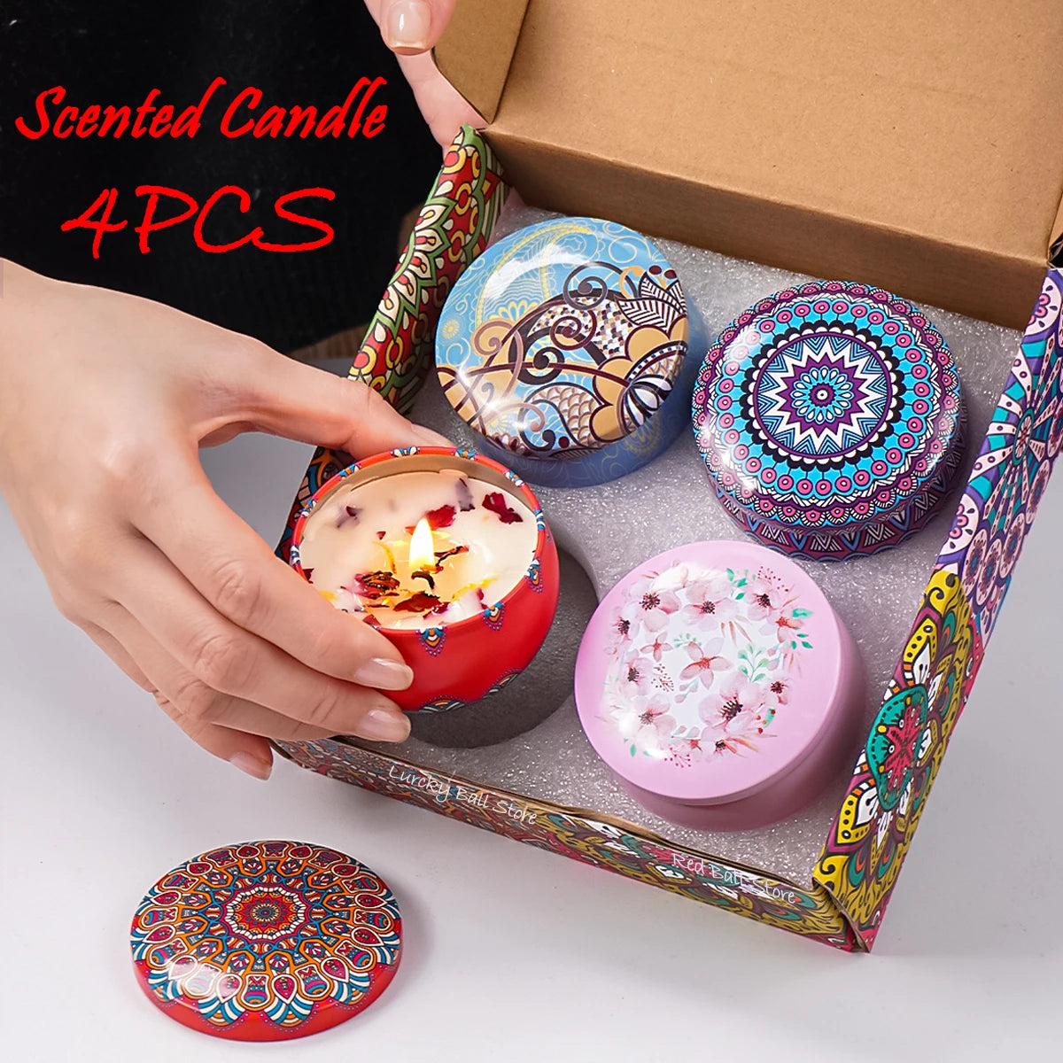 4-Piece Luxury Scented Candle Set – Romantic Collection
