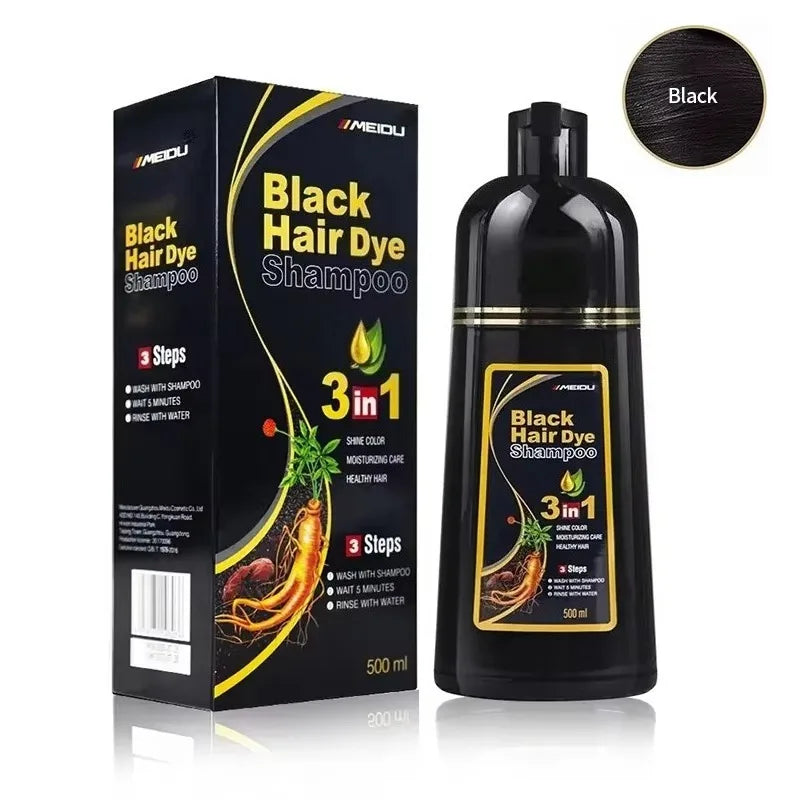3-in-1 Instant Hair Color Shampoo – Natural Black & Fashion Shades (500ml)