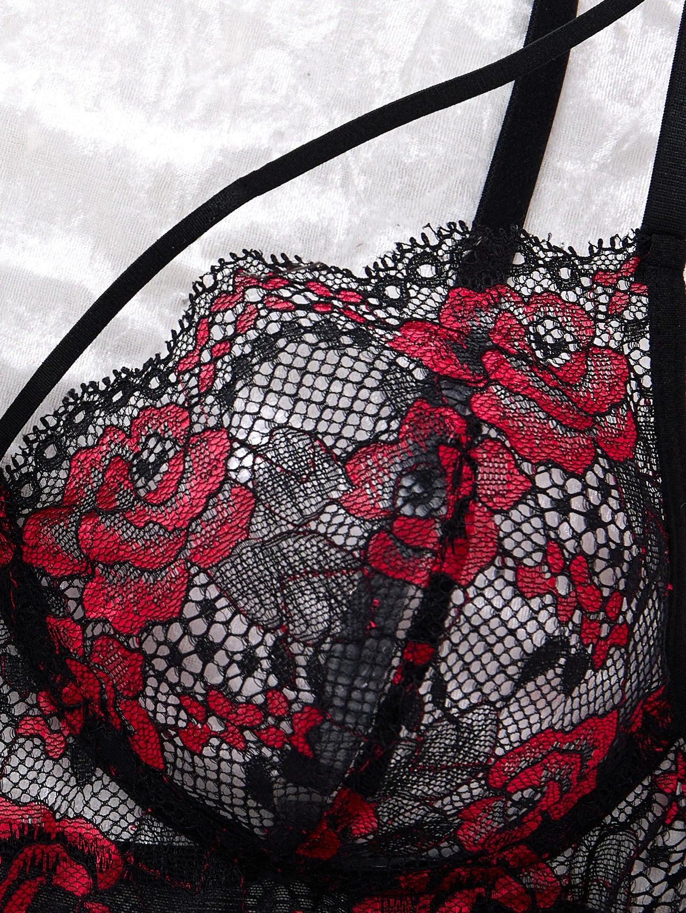 Sexy Strapless Lace Nightgown – Sheer Floral Elegant Lingerie for Women